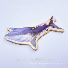 custom wooden fridge magnet souvenir wooden fish shape magnet